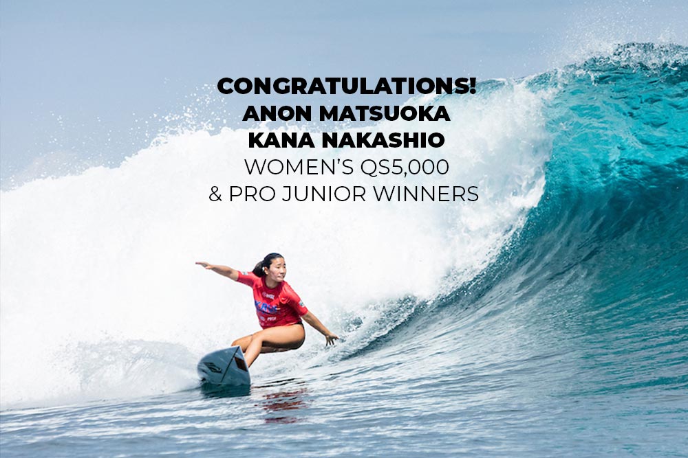 Japanese women Anon Matsuoka and Kana Nakashio win the women’s QS5,000 and Pro Junior competitions